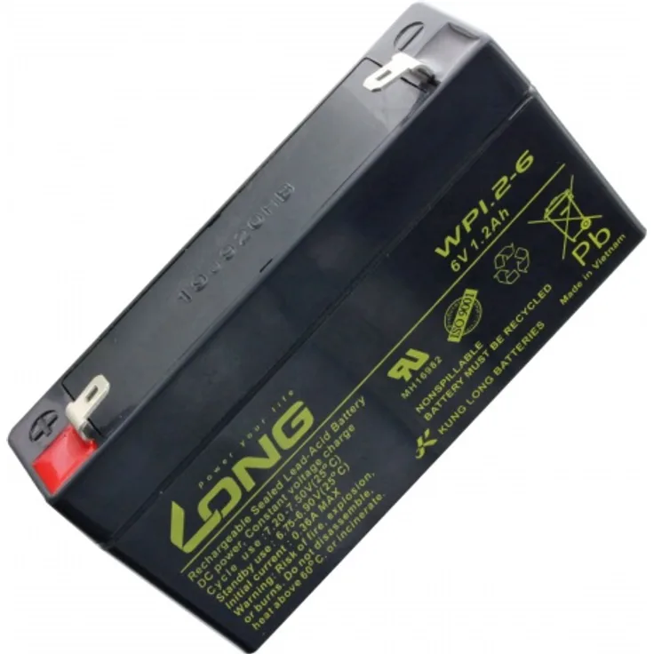 Kung Long WP1.2-6 Blei Akku 6 Volt 1.2Ah mit Faston 4,8mm Steckkontakt