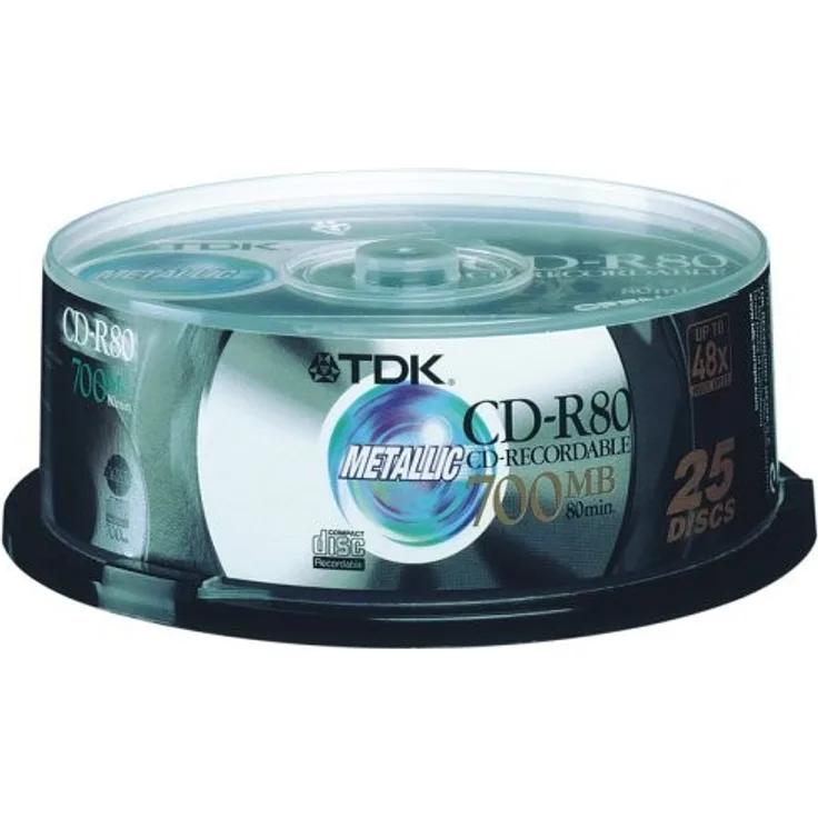 TDK CD-R 80min 700MB 52x Cakebox (25 Disc)