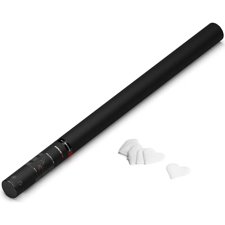 Magic FX Handbetriebene Konfettikanone PRO 80cm Herzen - Weiß