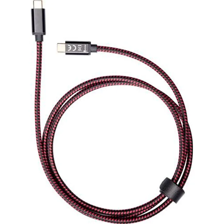 Smrter USB 2.0 Ladekabel (1x USB-C Stecker - 1x USB-C Stecker) 1.20m Schwarz, Rot