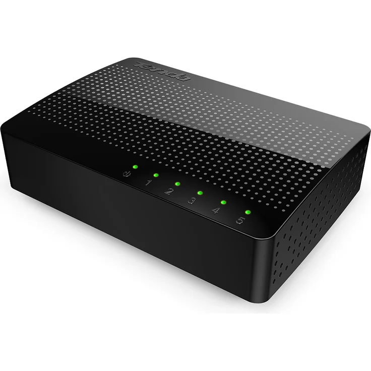 Tenda SG105 5 Port Gigabit Desktop Switch (5x 10 - 100 - 1000 MBit-s RJ-45 Ports, Autonegation, Auto MDI-MDIX, IEEE 802x3x Flusskontrolle, Non-Blocking Architektur) schwarz – Bild 2