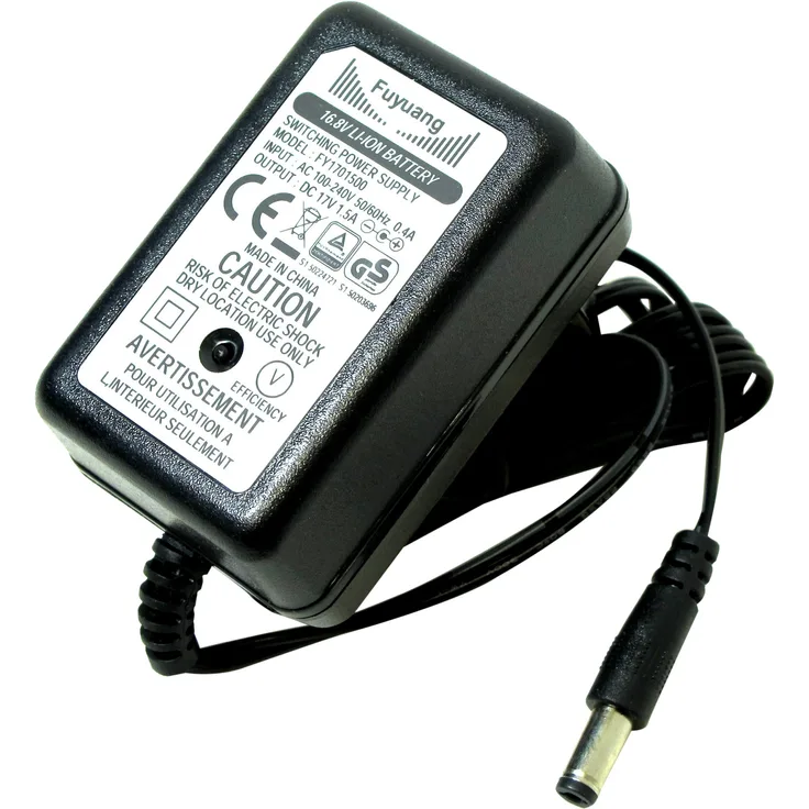 Enerpower EP-FY1701500 4S (16,8V) CCCV Li-Ion Ladegerät 1,5A mit DC Plug, 5,5-2,1 mm für 14,4-14,8V Akku schwarz