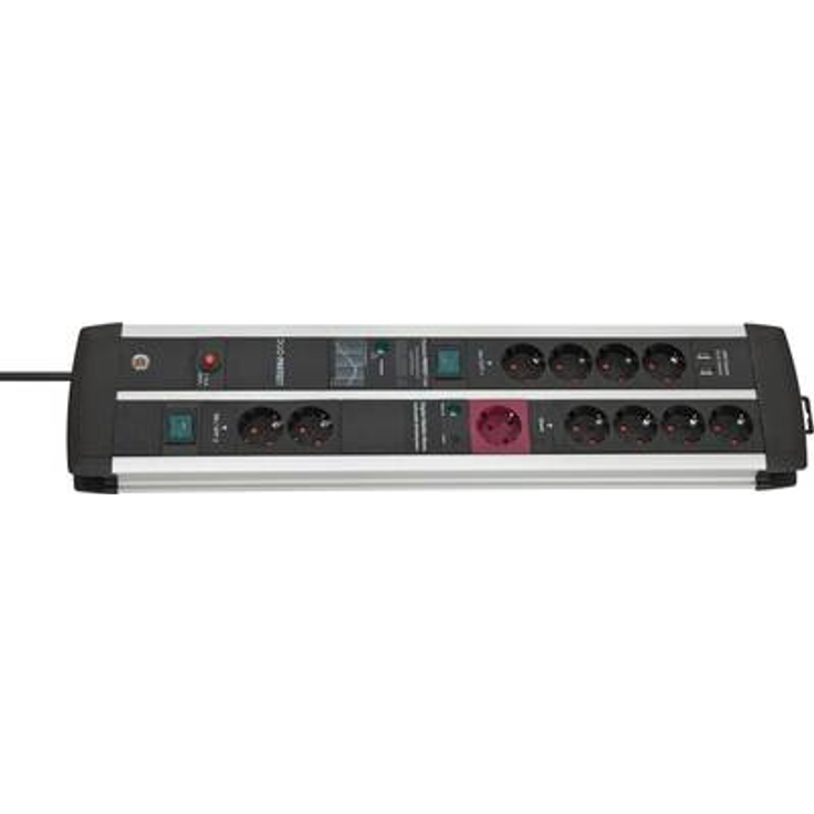 Brennenstuhl Premium-Protect-Line Gaming-Steckdosenleiste 11-fach mit Überspannungsschutz, Master Slave Funktion und 2 Schalter (Mehrfachsteckdose 2-fach USB 3,1 A, 3m Kabel, Made in Germany) – Bild 1