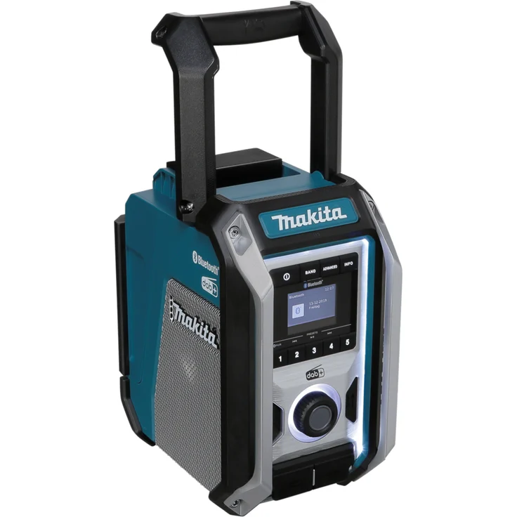 Makita DMR115 ohne Akku, inkl. Bluetooth, Netzteil Baustellenradio mit Bluetooth, geeignet für Outdoor, spritzwassergeschützt, blau – Bild 5
