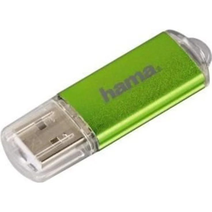 Hama 64GB USB-Stick USB 2.0 Datenstick (10 MB-s Datentransfer, USB-Stick mit Öse zur Befestigung am Schlüsselring, Speicherstick, Memory Stick mit Verschlusskappe, geeignet für Windows-MacBook) grün – Bild 1