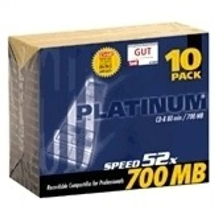 Platinum CD-R 700 MB CD-Rohlinge (52x Speed, 80 Min) 10er Slim Case