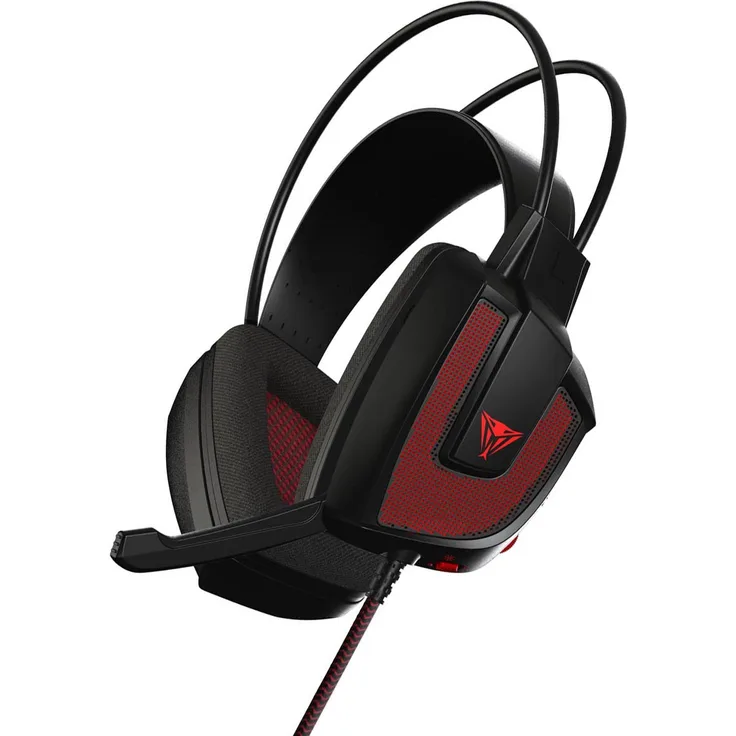 Patriot Viper Gaming V360 - Gaming Kopfhörer für PC (40mm Audiotreiber, mit virtuellen 7.1-Surround-Sound, Rot hintergrundbeleuchtet, Robuster Rahmen und Komfortable Ohrpolster) schwarz