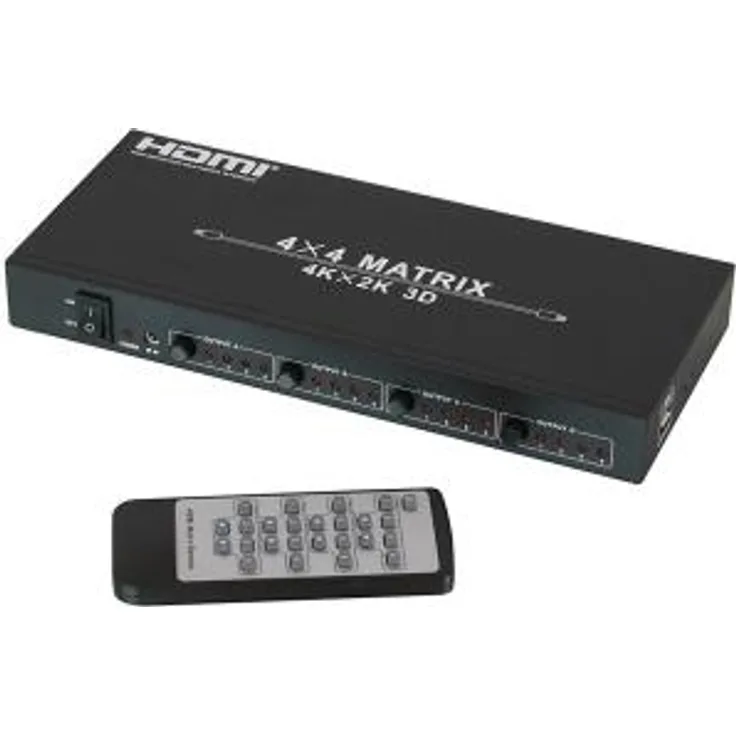 Lindy 4 x 4 HDMI 4 K Matrix Switch mit IR-Fernbedienung