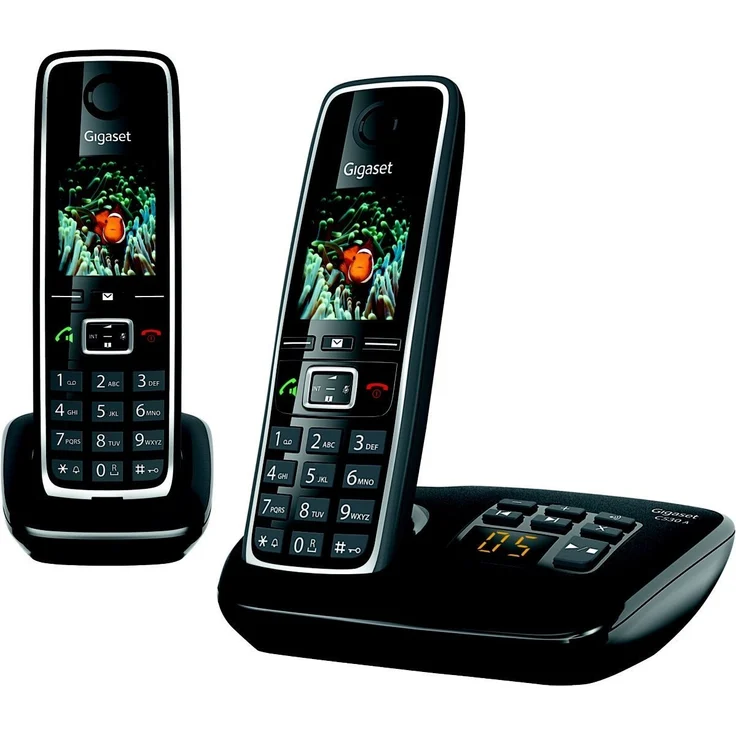 Gigaset C530A Duo Candy-Bar, strahlungsarmes Schnurlostelefon mit Anrufbeantworter, Farbdisplay und Rufnummernanzeige, Analog-Telefon, schwarz – Bild 2