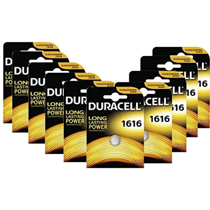 Duracell DL1616 Batterie Button Cell-Coin Cell, Lithium CR1616 Knopfzelle 10er-Pack