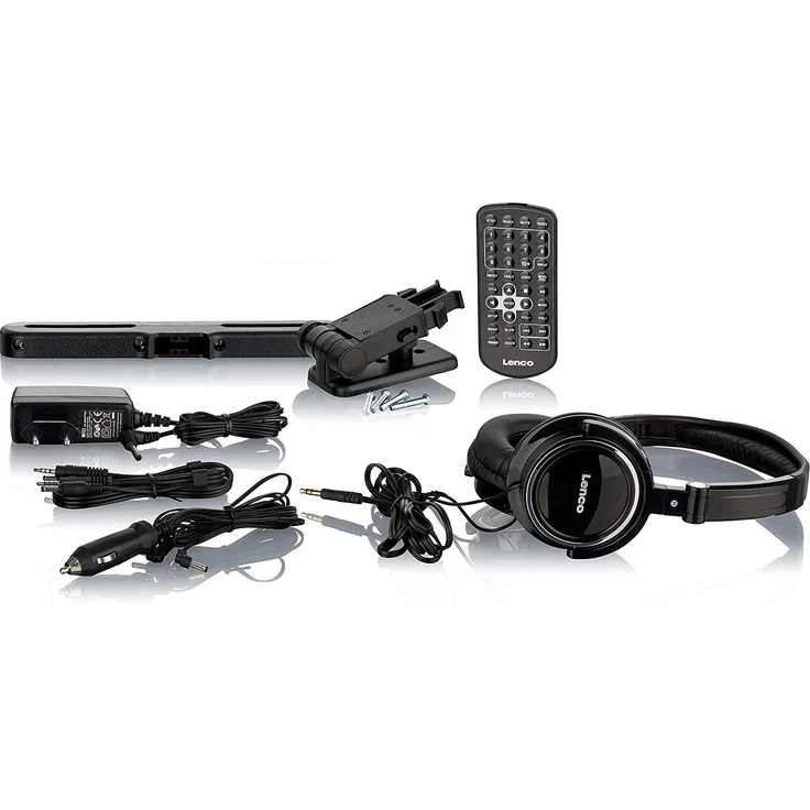 Lenco DVP-939 9-Zoll Tragbares DVD-Player Set unabhängig ansteuerbar USB und SD-MMC Anschluss integrierter Akku Schwarz – Bild 4