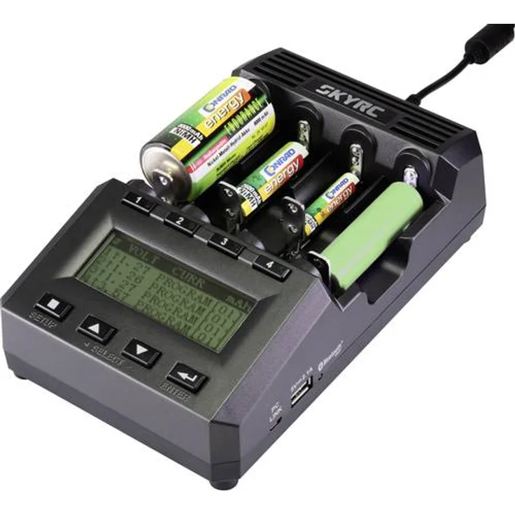 SKYRC MC3000 Rundzellen-Ladegerät LiIon, LiFePO, LiPo, NiCd, NiMH, NiZn, RAM 10440, 14500, 16340, 16650, 17500, 17670, 18490