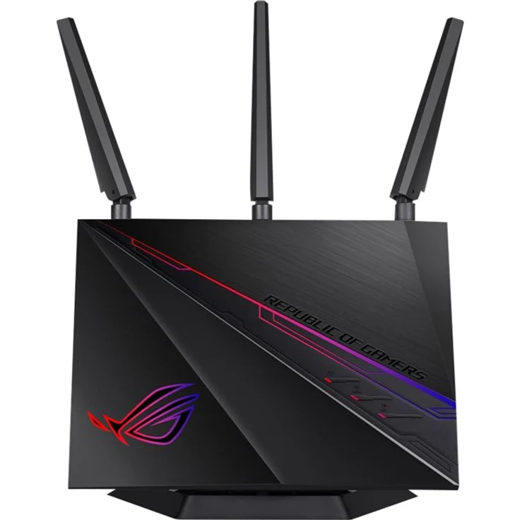 Asus GT-AC2900 ROG Rapture Gaming Router (Ai Mesh WLAN System, WiFi 5 AC2900, Aura Sync LED, VPN Fusion, Geforce Now, 4x Gigabit LAN Link Aggregation, 1.8 GHz DC CPU, AiProtection, USB 3.0) – Bild 1
