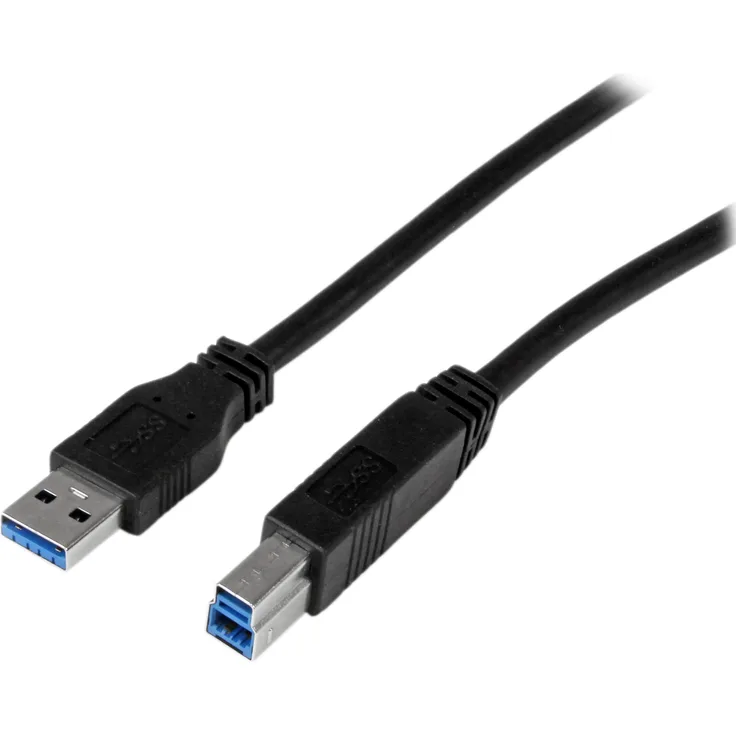 StarTech.com 1m zertifiziertes USB 3.0 SuperSpeed Kabel A auf B - Schwarz - USB 3 Anschlusskabel - Stecker-Stecker