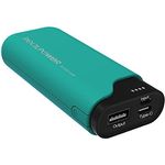 RealPower PB-5000C, 5.000mAh Powerbank-Externer Akku-Ladegerät, 2 x Out (1 x USB, 1 x Type-C), 2 x In (Micro-USB-Type-C), LED Kapazitätsanzeige, für iphone, Samsung Galaxy und weitere,(Grün)