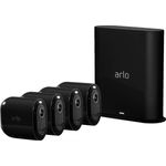 Arlo Pro3 Überwachungskamera & Alarmanlage, 2K UHD, 4er Set, Smart Home, kabellos, Innen-Außen, Farbnachtsicht, 160 Grad Blickwinkel, WLAN, 2-Wege Audio, Spotlight, Bewegungsmelder, VMS4440B, Schwarz