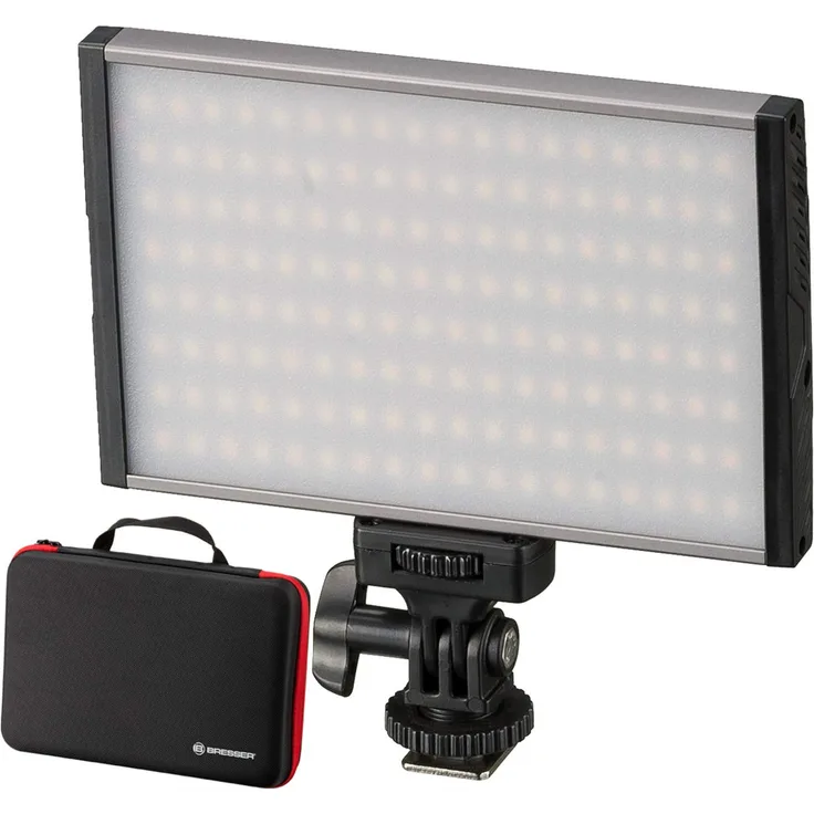 BRESSER PT Pro 15B Bi-Color LED Videoleuchte mit Etui