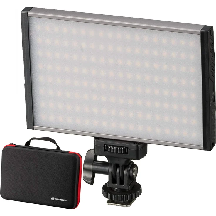 BRESSER PT Pro 15B Bi-Color LED Videoleuchte mit Etui