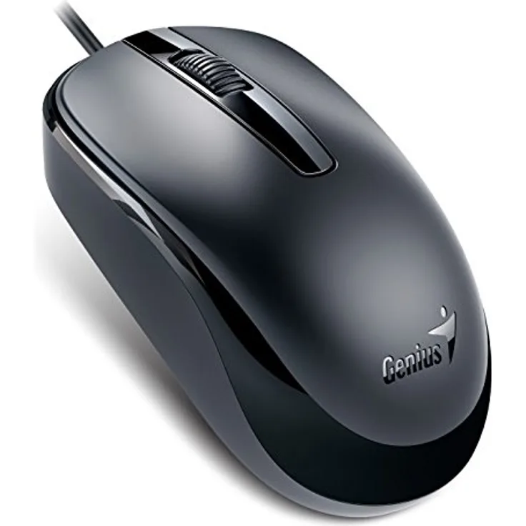 Genius Dx-120 Maus (USB, Kabel, Ambidextrös, Büro, Universal) schwarz