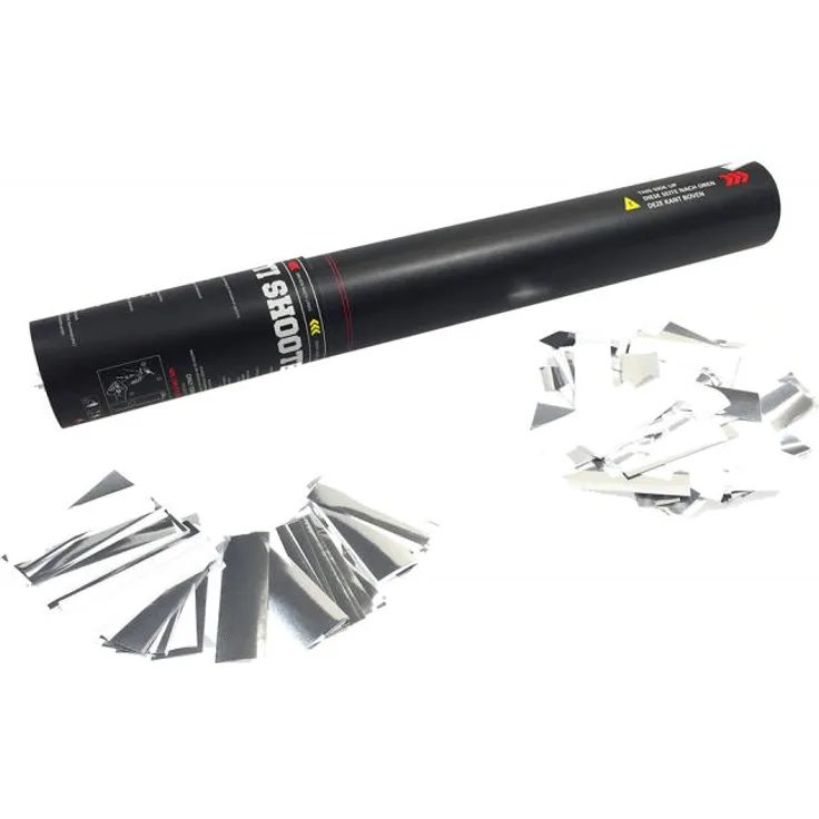 TCM FX Konfetti-Shooter 28cm, weiß-silber