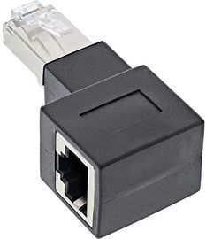 InLine RJ45 Adapter Cat.6A, RJ45 Stecker-Buchse, 90° nach rechts gewinkelt