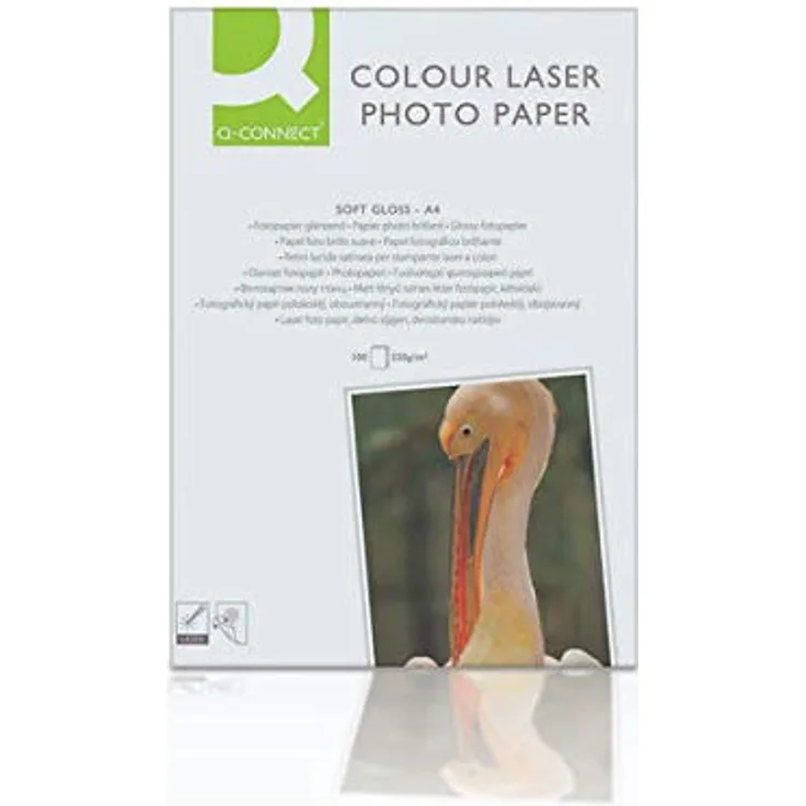 Q-Connect KF01935 Laser Fotopapier, A4, 210 g-qm, 100 Blatt weiß