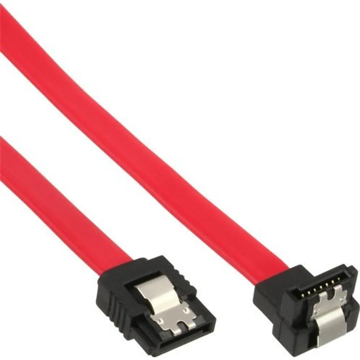 InLine 27701V SATA Anschlusskabel mit Sicherheitslasche (abgewinkelt, 0,2 m)