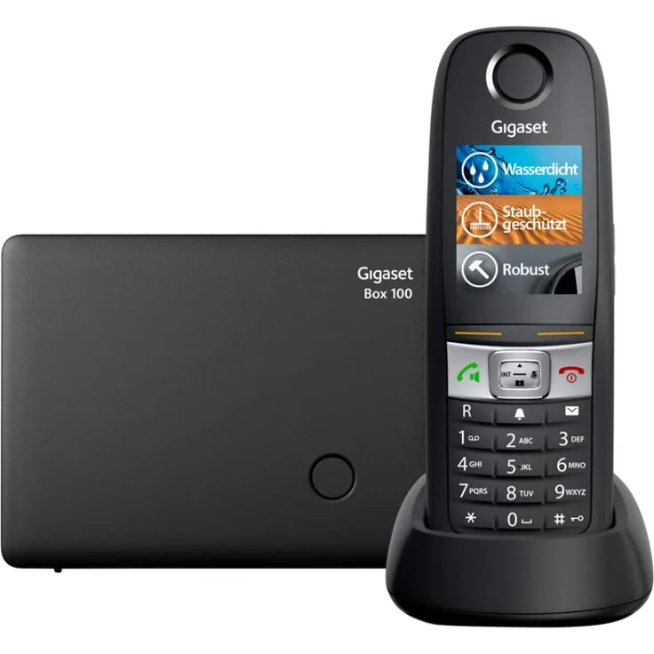 Gigaset E630 schnurloses Telefon, DECT-Telefon, extra robustes Universal-Mobilteil mit wasserfester Tastatur und hell beleuchtetem Farbdisplay, Analog-Telefon, schwarz – Bild 5