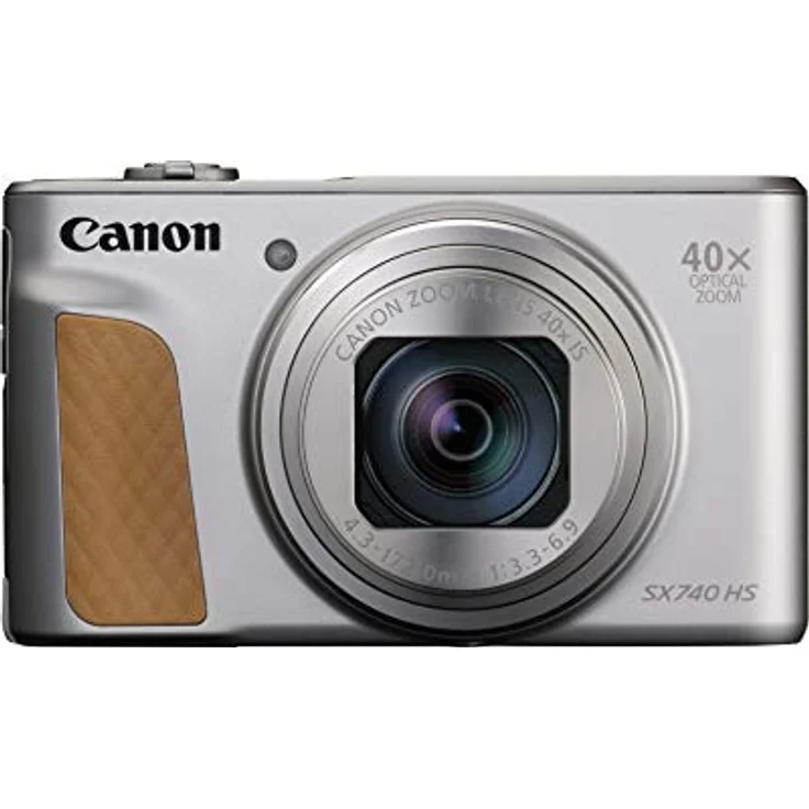 Canon PowerShot SX740 HS Digitalkamera (20,3 MP, 40-fach optischer Zoom, 7,5cm (3 Zoll) Display, DIGIC 8, 4K Ultra HD, HDMI, WLAN, Bluetooth, Blendenautomatik, Zeitautomatik) silber – Bild 1