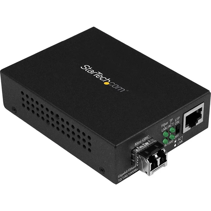 StarTech.com Gigabit Ethernet Glasfaser Medienkonverter - 850nm MM LC - 500m - Mit MM SFP Transceiver - 2 Anschluss(e) - 1 x Netzwerk (RJ-45) - Duplex LC Port - Twisted Pair, Glasfaserleiter - Multimode Glasfaser - Gigabit Ethernet - 10/100/1000Base-TX, 1