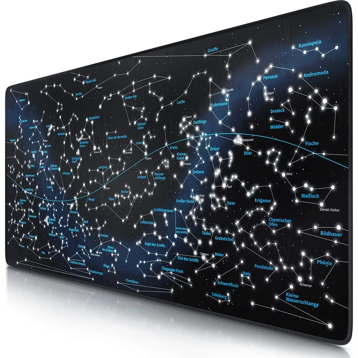 CSL - XXL Mauspad Gaming 900x400 mm - XXL Mousepad groß - Tischunterlage Large Size - verbessert Präzision und Geschwindigkeit - auch für Roccat Razer Logitech Maus und Tastatur - Sternzeichen