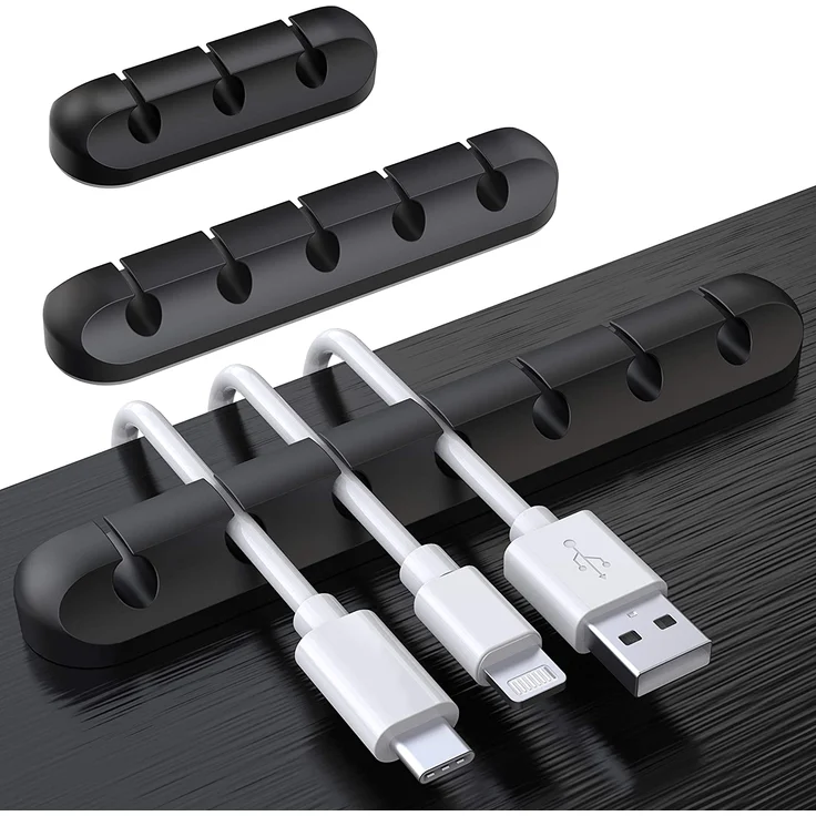 SOULWIT Kabelhalter Kabelclips Kabel Management 3-Pack Kabel Clips kabelmanagement Kabel Organizer Vielzwecke Kabelführung Silikon Set für - Preisvergleich – Bild 1