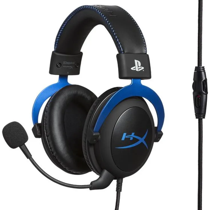 HyperX HX-HSCLS-BL Cloud for PS4 - Gaming Kopfhörer für PS4 mit In-Line Audio Control