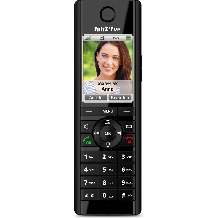 AVM FRITZ!Fon C5 DECT-Komforttelefon (hochwertiges Farbdisplay, HD-Telefonie, Internet-Komfortdienste, Steuerung FRITZ!Box-Funktionen), VoIP-Telefon, schwarz – Bild 1