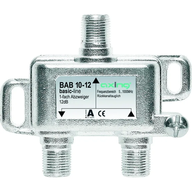 Axing BAB 10-12 BK-1-Fach Abzweiger mit 12 dB Abzweigdämpfung (5-1000 MHz)