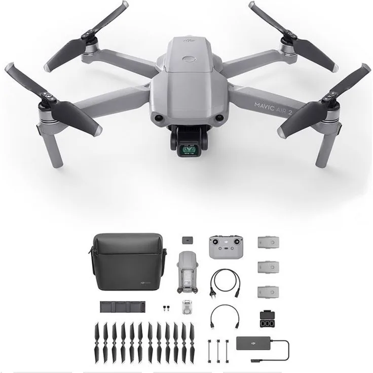 DJI Mavic Air 2 Fly More Combo – Drohne mit 4K Video-Kamera in Ultra HD, 48 Megapixel Fotos, 1/2 Zoll CMOS-Sensor, 34 Minuten Flugzeit, ActiveTrack 3.0, 3-Achsen-Gimbal – Grau - Preisvergleich