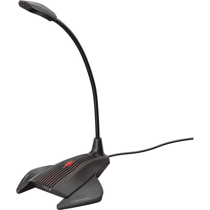 Trust GXT 239 Nepa Gaming Mikrofon für PC (Standmikrofon mit 3.5mm Klinke für Skype, Streaming, Twitch) - schwarz
