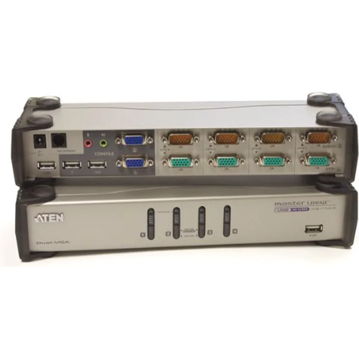 ATEN Dual View KVM Switch (4-Port, VGA, Audio-Port, USB)