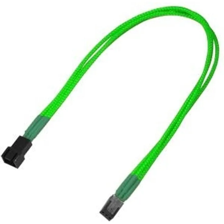 Nanoxia - Verlängerungskabel für Lüfterspannungsversorgung - 3 PIN Internal Power (M) - 3 PIN Internal Power (W) - 30cm - Neongrün (NX3PV3ENG)