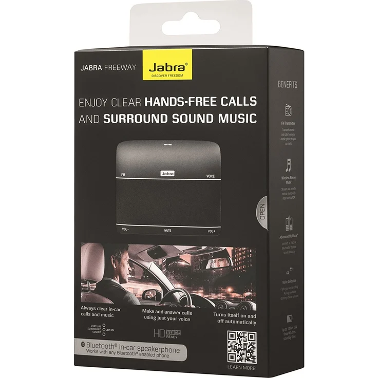 Jabra Freeway Bluetooth KFZ Freisprecheinrichtung (Deutsche Sprachsteuerung, Stereo-Sound, Doppelmikrofontechnologie, Geräuschunterdrückung, Audiostreaming, FM-Transmitter), schwarz – Bild 9