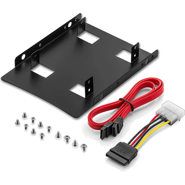 Einbaurahmen 2,5'' Festplatte SSD auf 3,5'' Adapter Festplatten Einbau Rahmen (kompatibel mit bis zu 2x 2,5'' Festplatten HDD oder SSD) Wechselrahmen Halterung – Bild 1