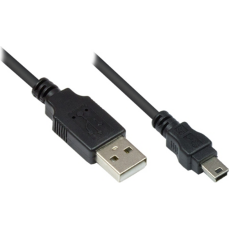 Wentronic - USB-Kabel - USB (M) bis 5-poliger mini-USB (M) - 5 m - Schwarz