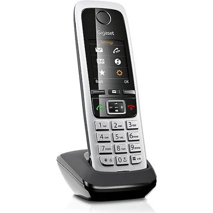 Gigaset C430HX Universal-Mobilteil - Schnurloses IP-Telefon (zum Anschluss an Router oder Basisstationen - klassisches Mobilteil mit Farbdisplay und HD-Voice) schwarz-silber – Bild 2