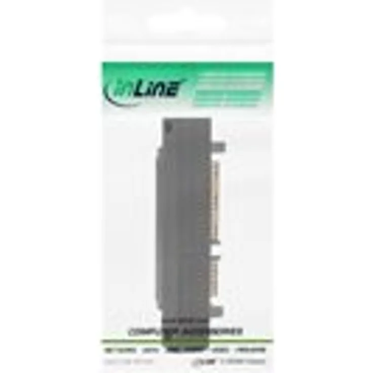 InLine - SATA-Adapter, drehbar - 22-poliges SATA (M) - 22-poliges SATA (W) - 90-Grad-Anschluss - Schwarz (27700F)