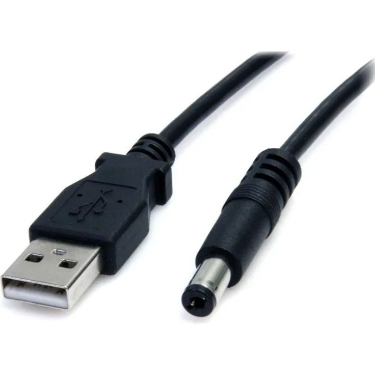 conecto CC20035 Niedervolt Ladekabel (USB-A Stecker auf DC-Hohlstecker 5,5x2,1mm), 0,60m, schwarz