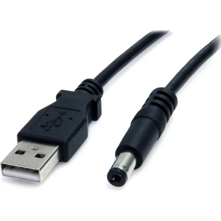conecto CC20035 Niedervolt Ladekabel (USB-A Stecker auf DC-Hohlstecker 5,5x2,1mm), 0,60m, schwarz