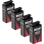4x XCellLithium 9V Block Hochleistungs- Batterien für Rauchmelder /...