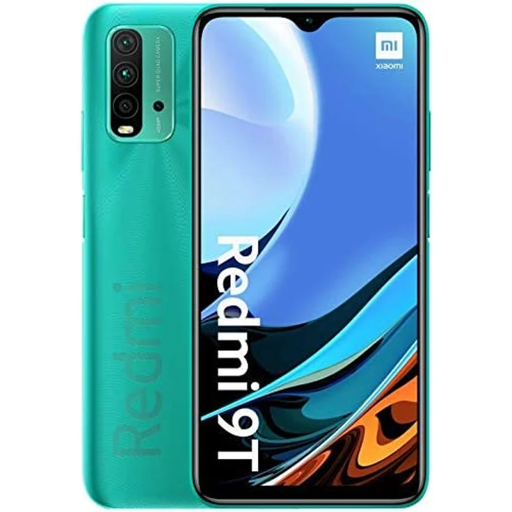 Xiaomi Redmi 9T Smartphone 16,59cm (6,53 Zoll) IPS-Display, 128GB interner Speicher, 4GB RAM, Dual-SIM, Android, Ocean Green – Bild 1