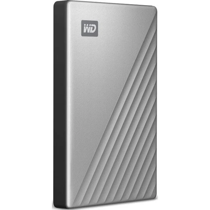 WD My Passport Ultra WDBC3C0020BSL - Festplatte - verschlüsselt - 2 TB - extern (tragbar) - USB 3.0 (USB-C Steckverbinder) - 256-Bit-AES - Silber (WDBC3C0020BSL-WESN) – Bild 2