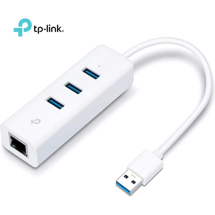 TP-Link UE330 USB-3.0-Port-Hub und Gigabit-Adapter, 2-in-1 USB Adapter (mit einklappbarem Kabel, für Apple Macbook Surface Pro XPS, Ultrabook, Chromebook, PC, Mac und weitere) – Bild 1